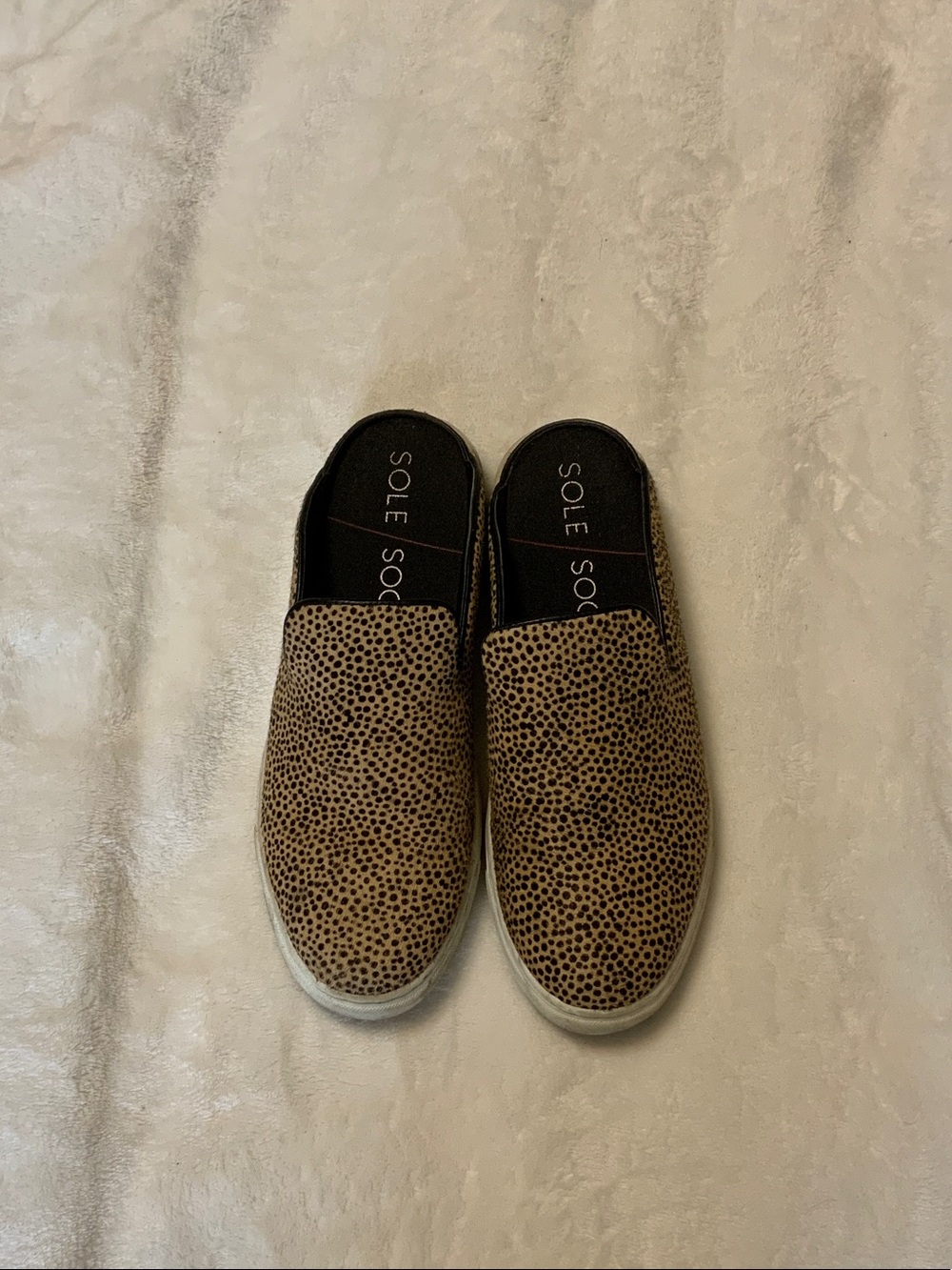 SOLE SOCIETY WOMEN’S BROWN CHEETAH SLIP-ON LOAFERS
